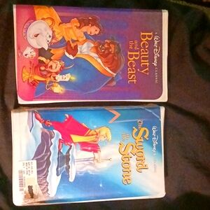 Walt Disney Black Diamond Collection Beauty & The Beast & Sword & Stone VHS Tape